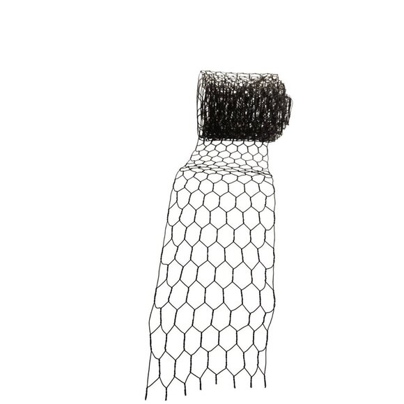Green Chicken Wire Ribbon Roll 4 Inches Wide X 3 Yards Long Hexagonal Mesh Desig - Picture 3 of 4